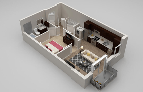 Armstrong 1 bed 1 bath at Highland Row Apartments, TN, 38111